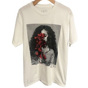 H.E.R. Journey's Shirt Unisex Adult White Short Sleeve Med Tee Logo Cotton NEW